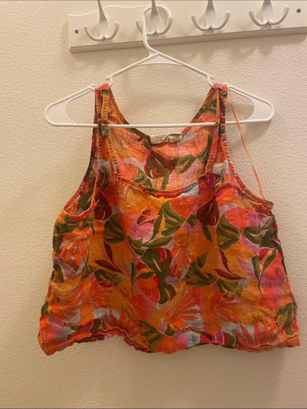C&C California Orange Pink Tropical Crop Tank
